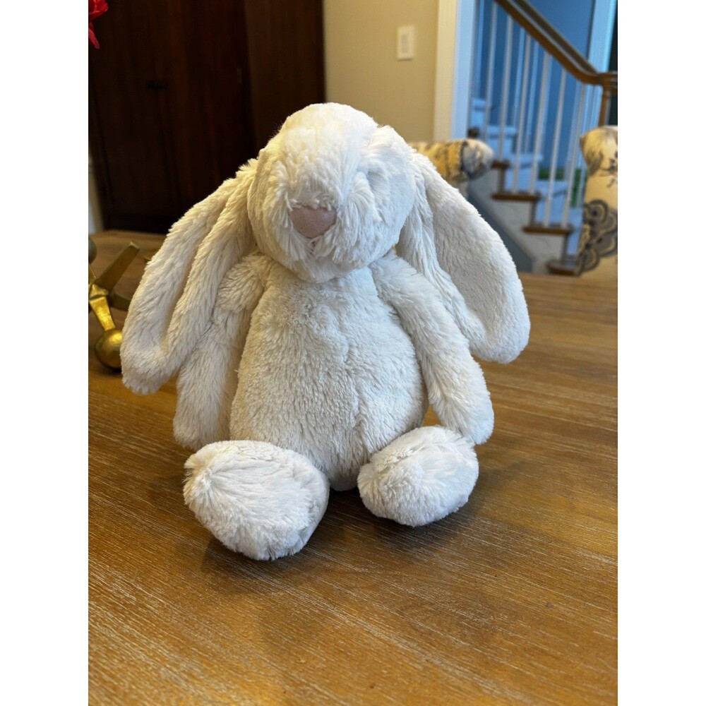 Jellycat Bashful Bunny White Cream Plush Stuffed Animal Medium 12" Soft Stuffie